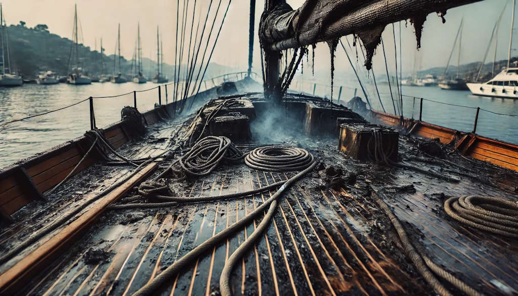 Fire on the yacht "PERLA" in the port of Šibenik: caused by lightning, ship secured along the coast after successful evacuation of the crew and rapid reaction of firefighters