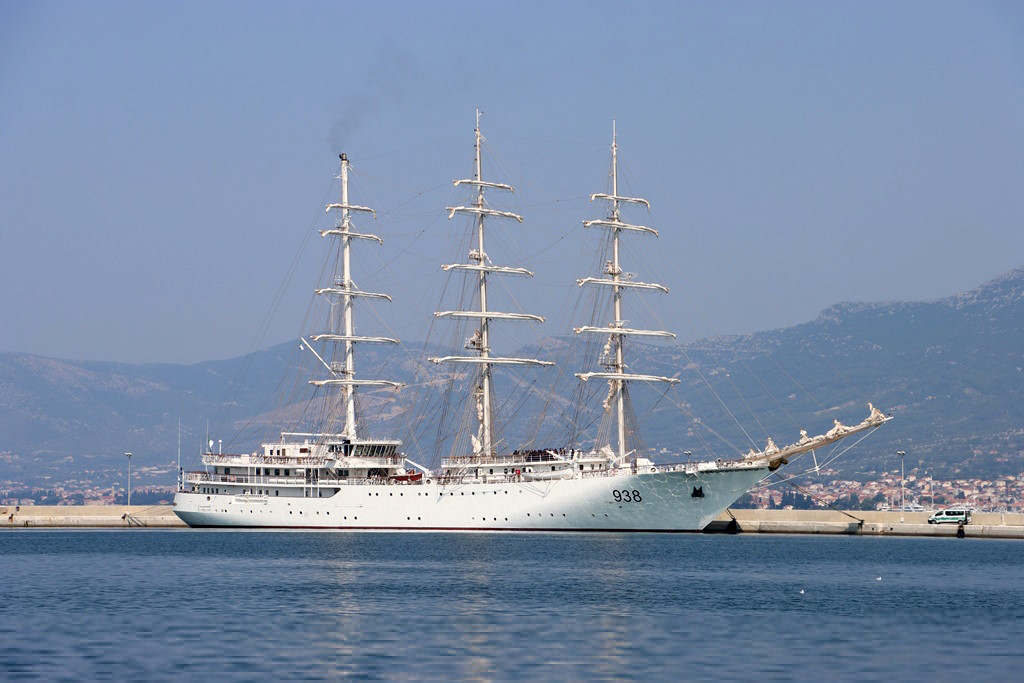 School sailing ship "EL MELLAH" 938 in the Split port of Lora as part of a visit to the Croatian Navy