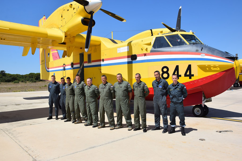 Canadair CL-415 of the Croatian Air Force extinguishes fires in North Macedonia